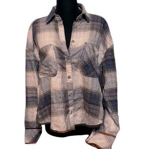 Urban Outfitters BDG Karl Slouchy Oversized Boxy Boyfriend Plaid Flannel Shirt S